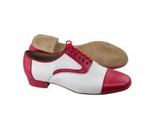 dansschoenen wit rood leder  